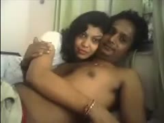 Horny amateur Indian aged pair spooning in front of livecam 